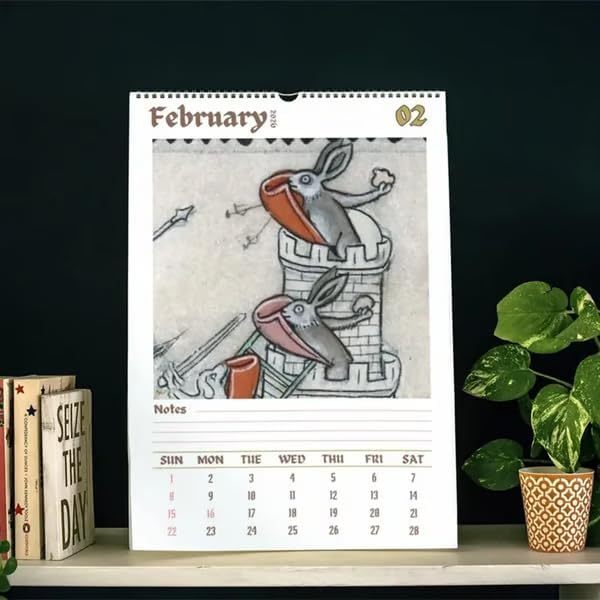 Funny Mediaval Rabbit Calendar 2026