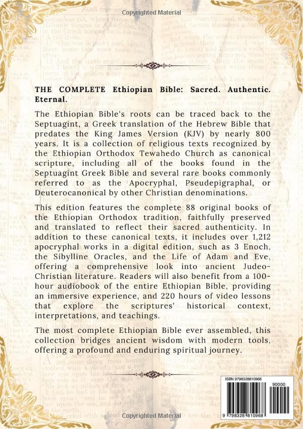 THE COMPLETE ETHIOPIAN BIBLE 88 Scriptures: including Missing Apocrypha, Book of Enoch, Jubilees