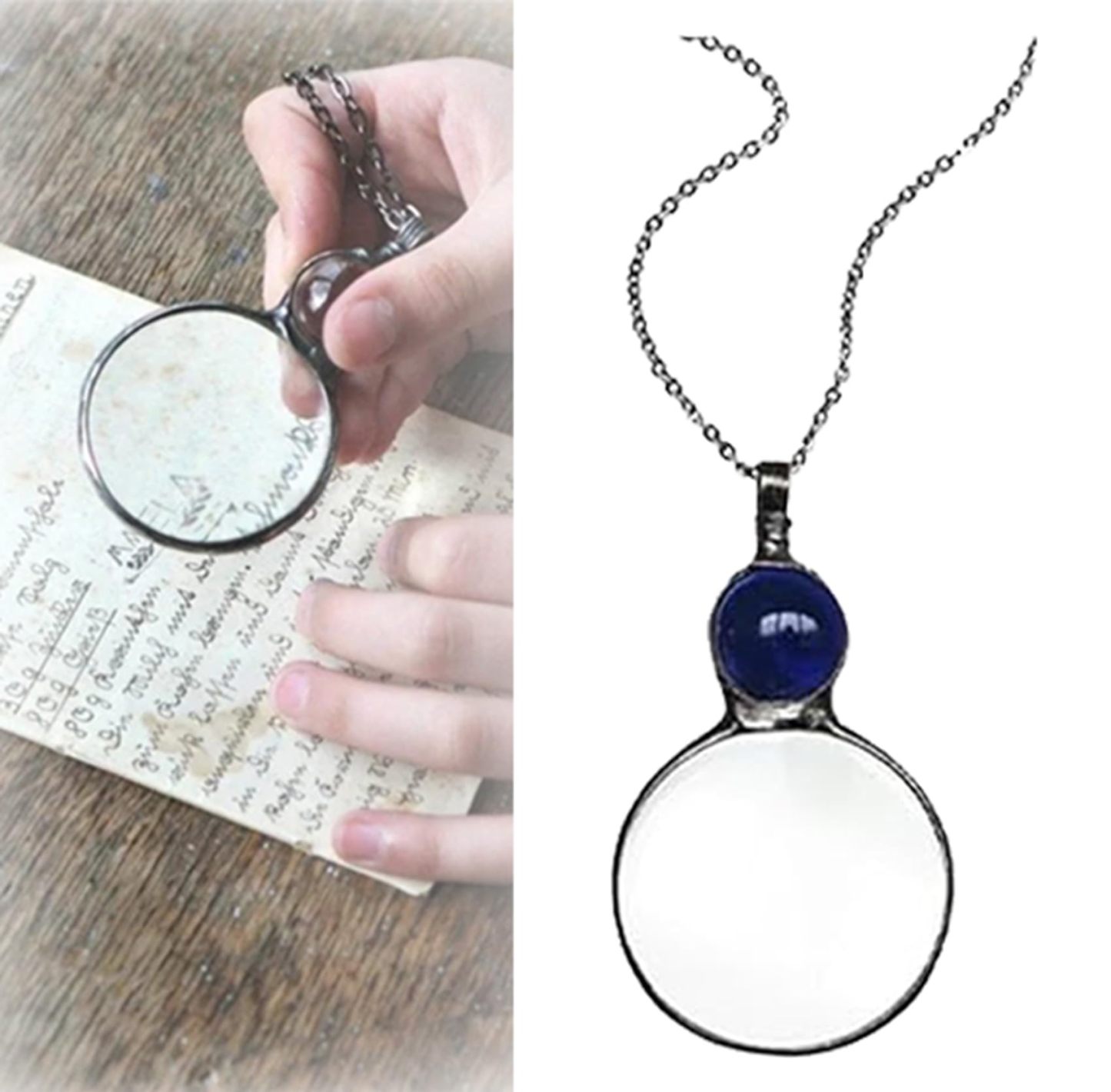 Magnifying Glass Necklace Gift, Reading Magnifier Magnifying Lens for Book Newspaper