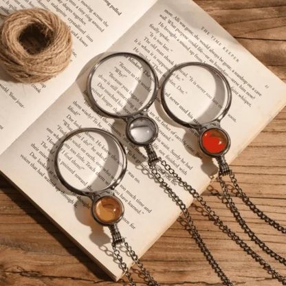Magnifying Glass Necklace Gift, Reading Magnifier Magnifying Lens for Book Newspaper