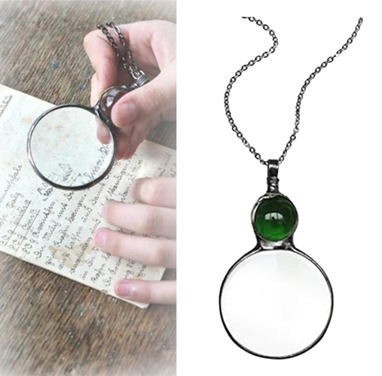 Magnifying Glass Necklace Gift, Reading Magnifier Magnifying Lens for Book Newspaper