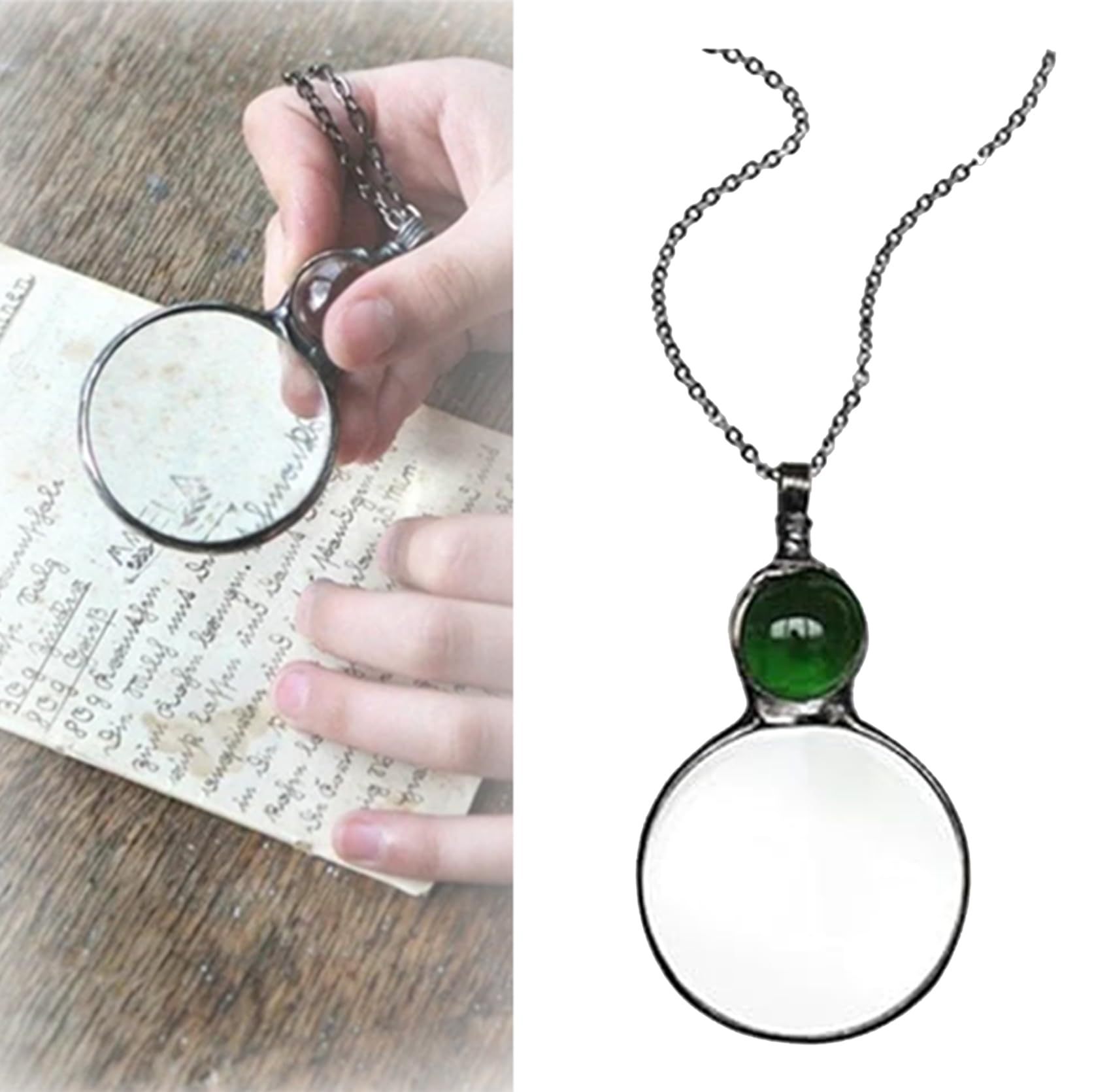 Magnifying Glass Necklace Gift, Reading Magnifier Magnifying Lens for Book Newspaper