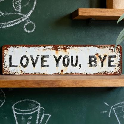 Vintage "Love You, Bye" Wall Decor Metal