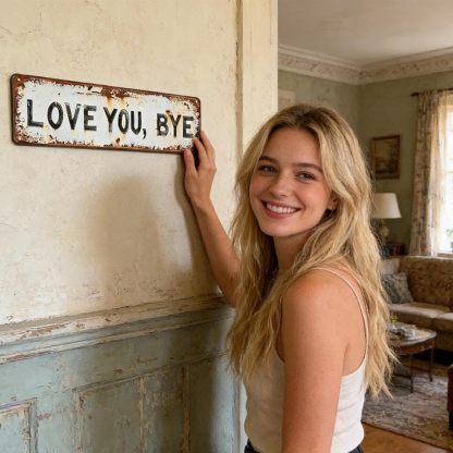 Vintage "Love You, Bye" Wall Decor Metal