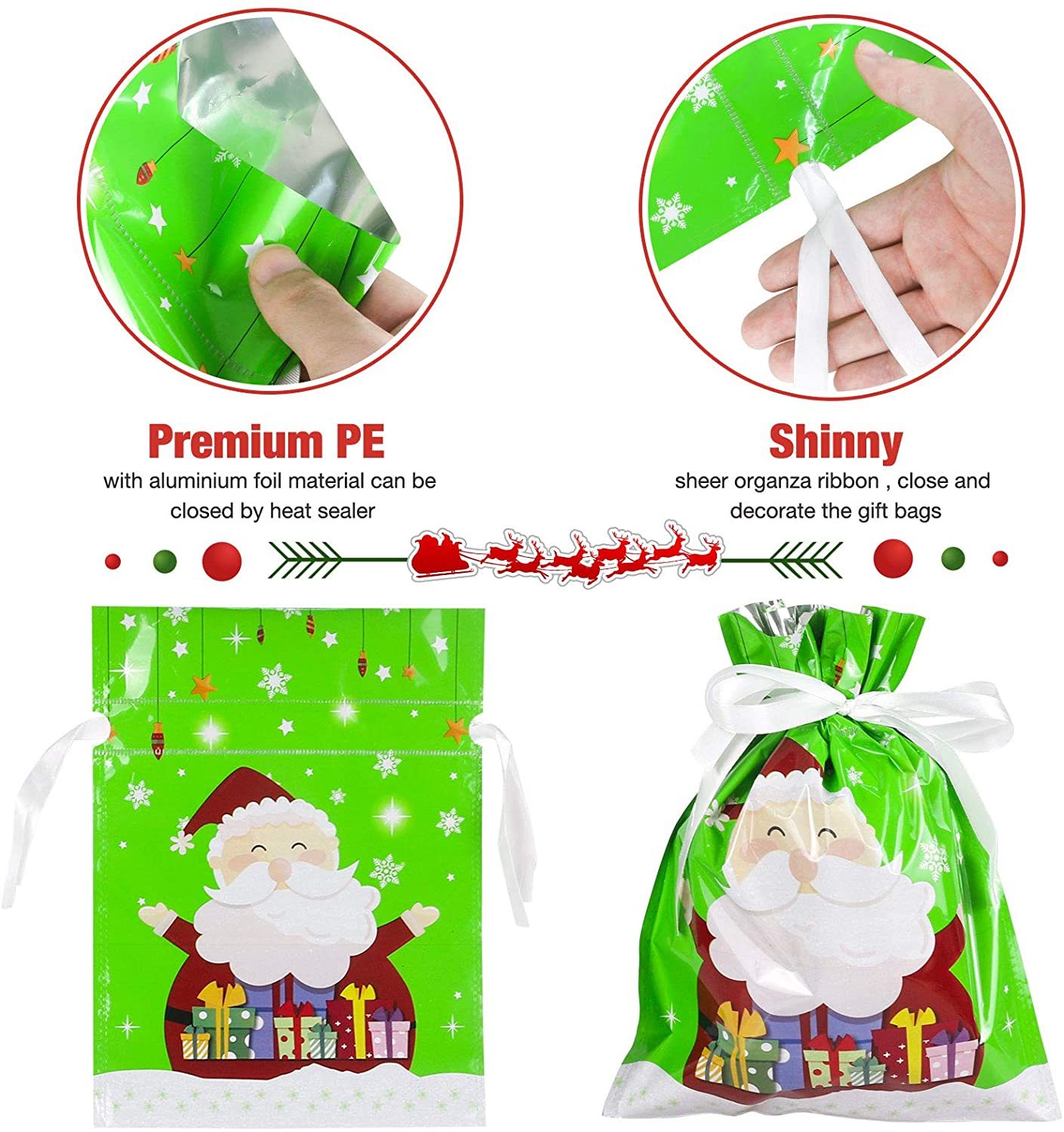 Christmas Drawstring Gift Bags