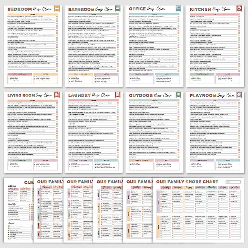 ADHD Household Daily Cleaning Schedule Planner✔