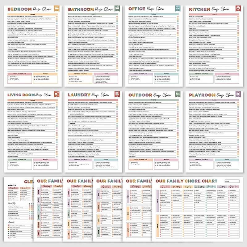 ADHD Household Daily Cleaning Schedule Planner✔