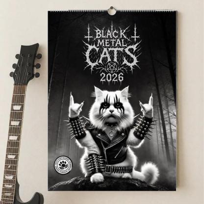 🤘Black Metal Cats 2026 Wall Calendar