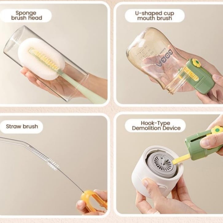 5-in-1 Bottle Cleaning Brush (Multifunctional) – For Cup Lid Cleaning & Home Kitchen Tasks