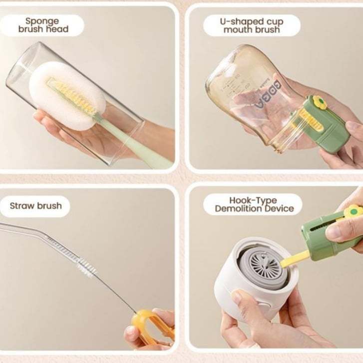 5-in-1 Bottle Cleaning Brush (Multifunctional) – For Cup Lid Cleaning & Home Kitchen Tasks