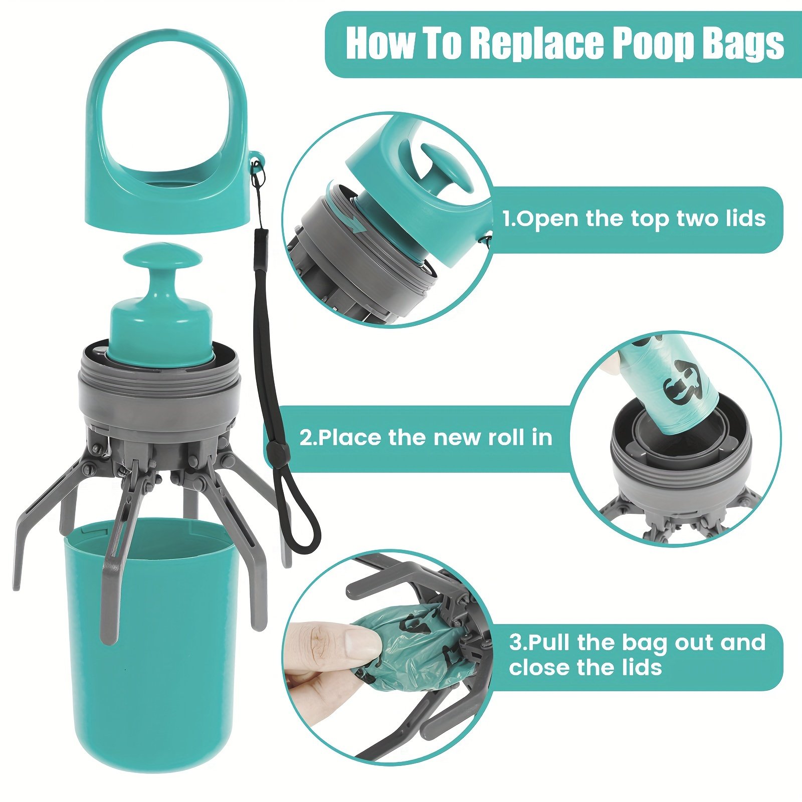 🐕 70K+ SOLD -Portable Poop Scooper with Bags