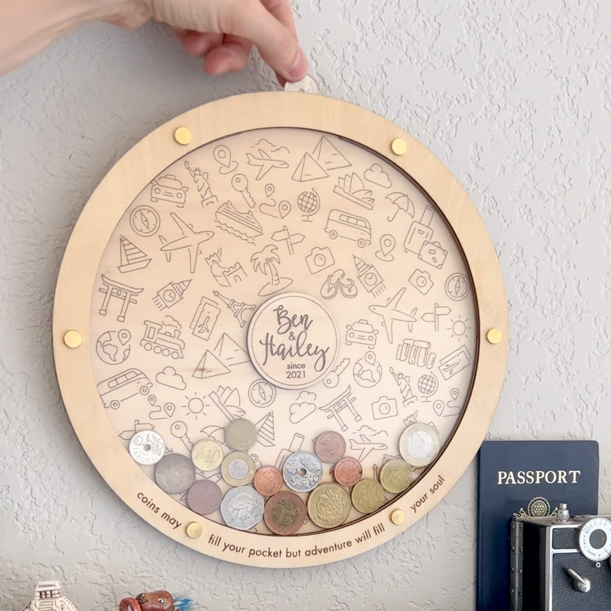 Personalized International Travel Coin Holder