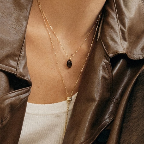 Telescopic drop long necklace