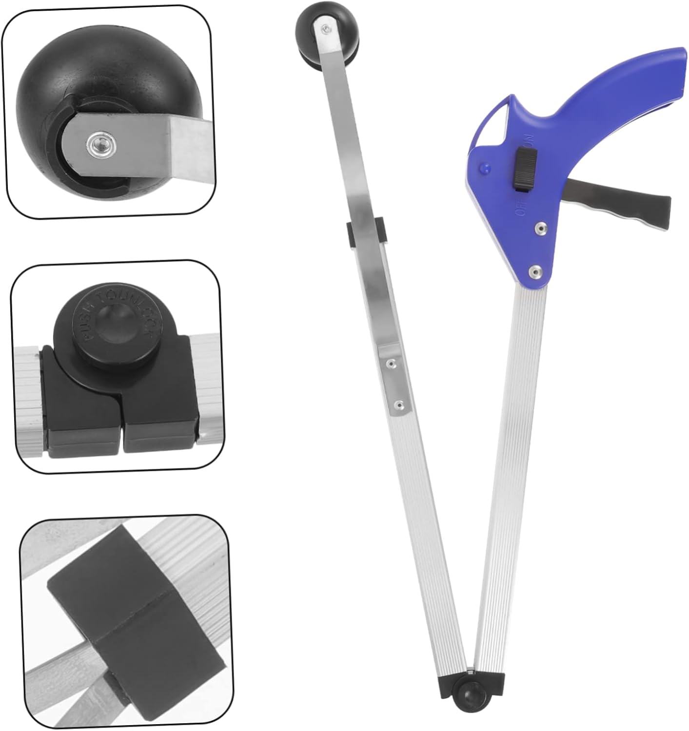 Folding aluminum alloy telescopic picker, extra-long and convenient mobility aid,for Trash Pick Up, Litter Picker, Disabled, Arm Extender