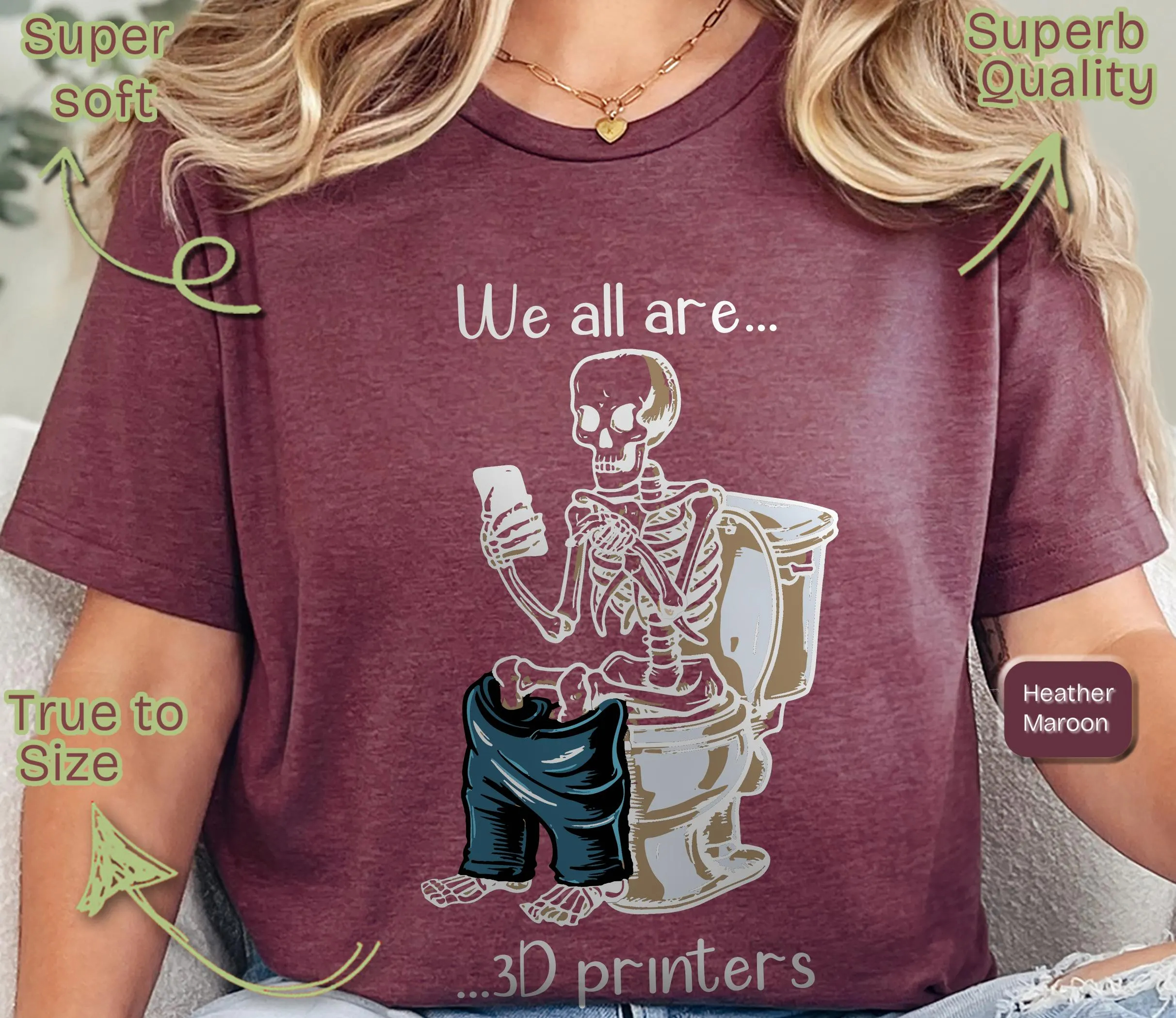 Funny 3D Printer Tee - Skeleton 3D Print Meme Shirt
