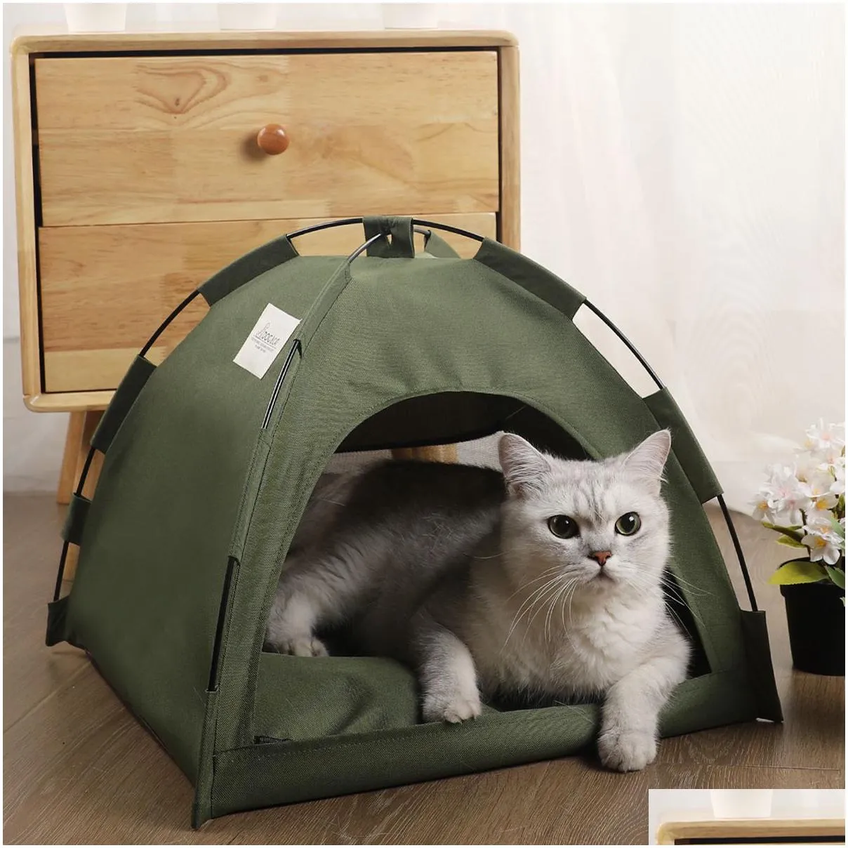 🧊DEEP SLEEP & COOL SUMMER CABIN - High Quality Collapsible Indoor Cooling Cat Tent - For Cats & Small Dogs