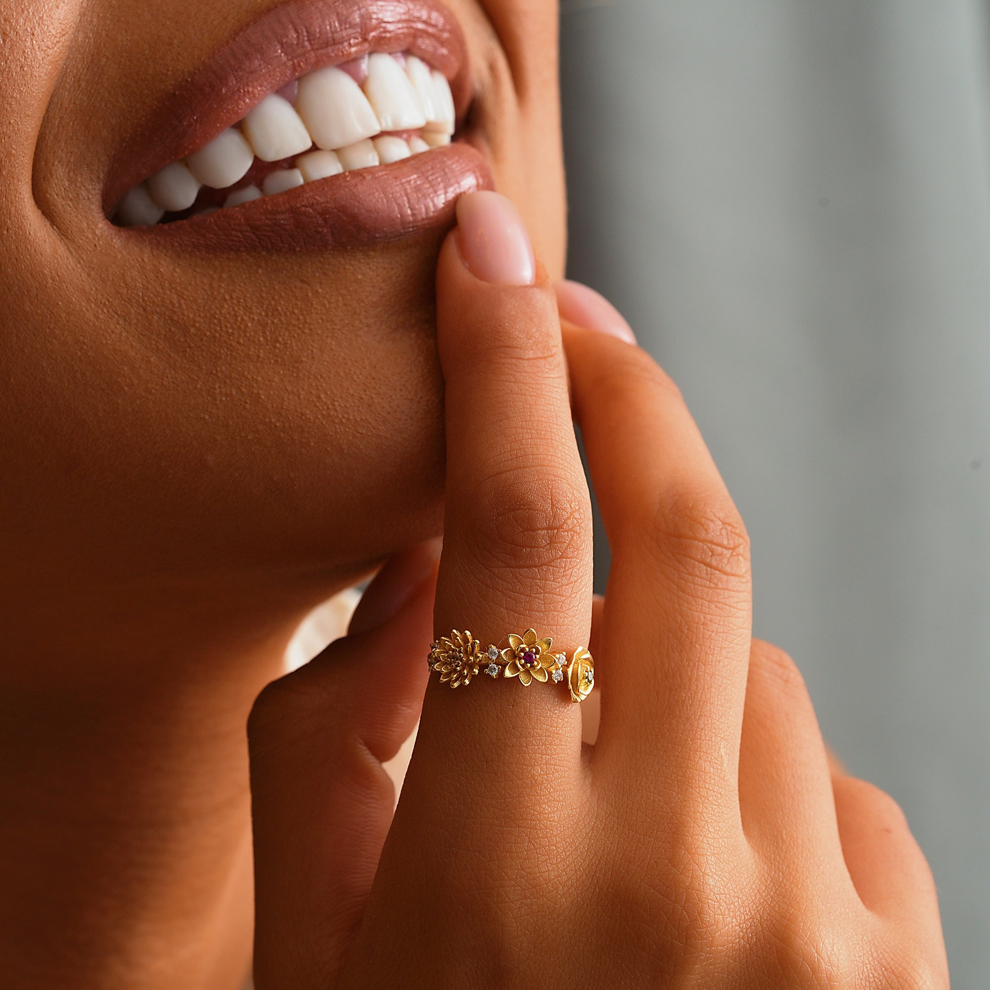 Combined Birth Flower Ring