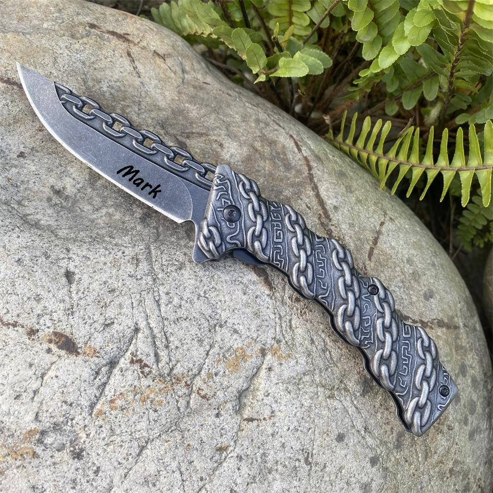 Cool Punk Knife Chain Folding Knife