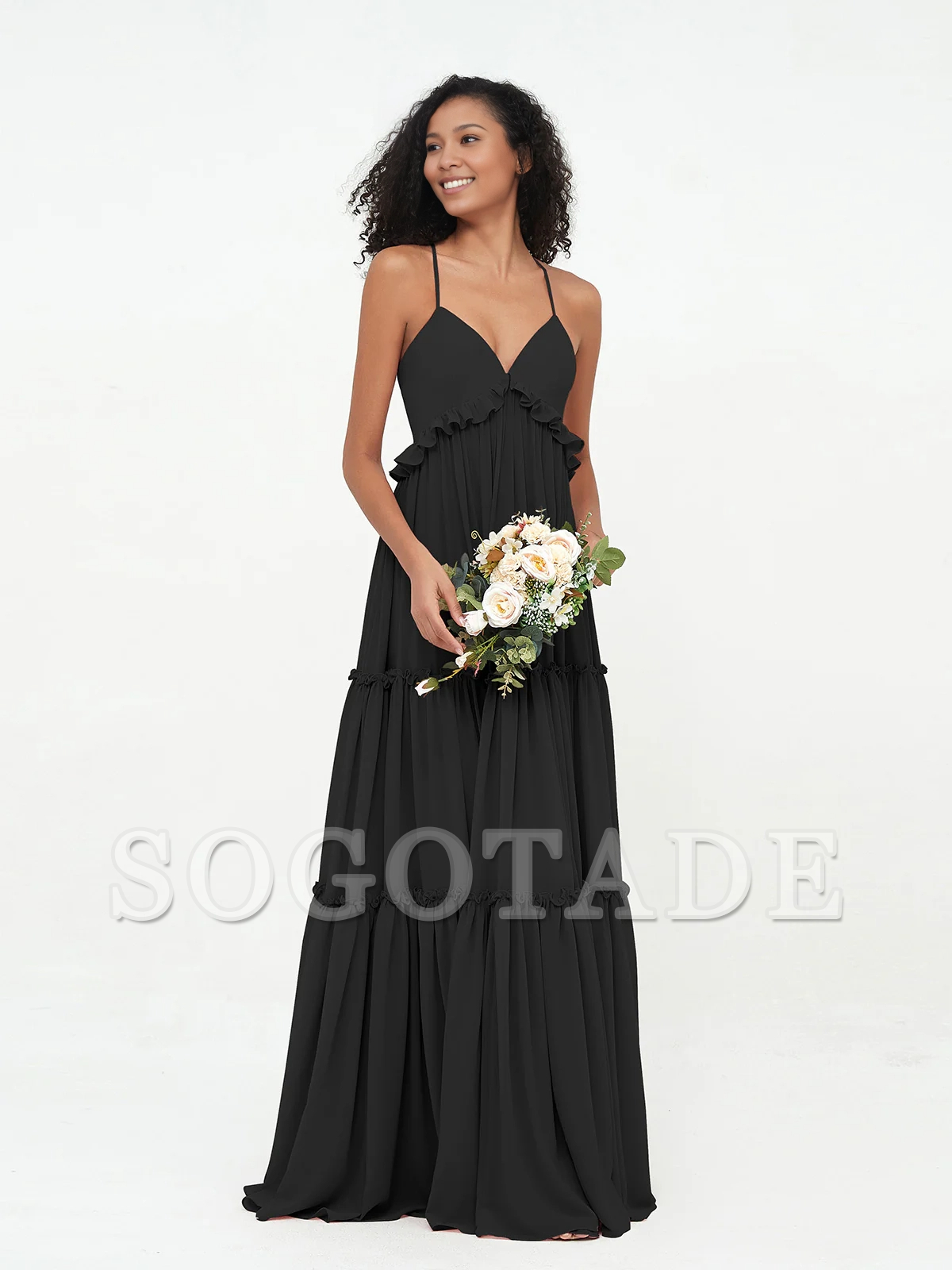 Empire chiffon layered dress Max Bohemian bridesmaid dress