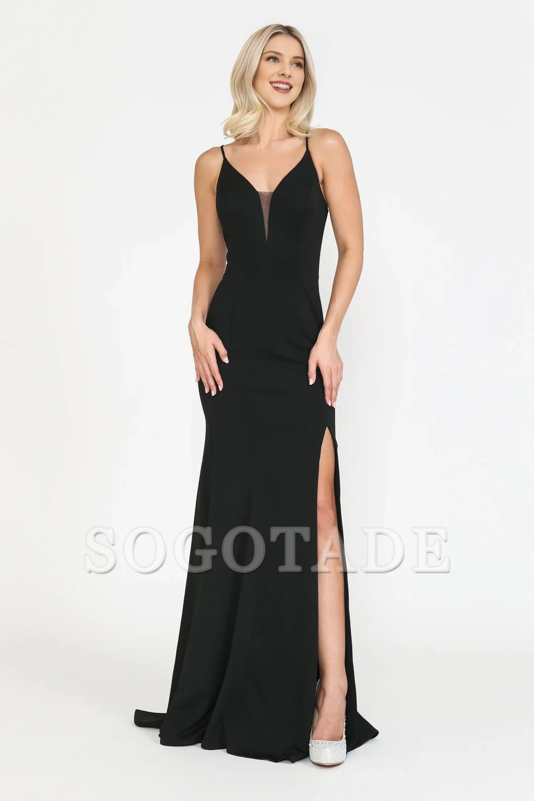 Tight corset long plain knit dress