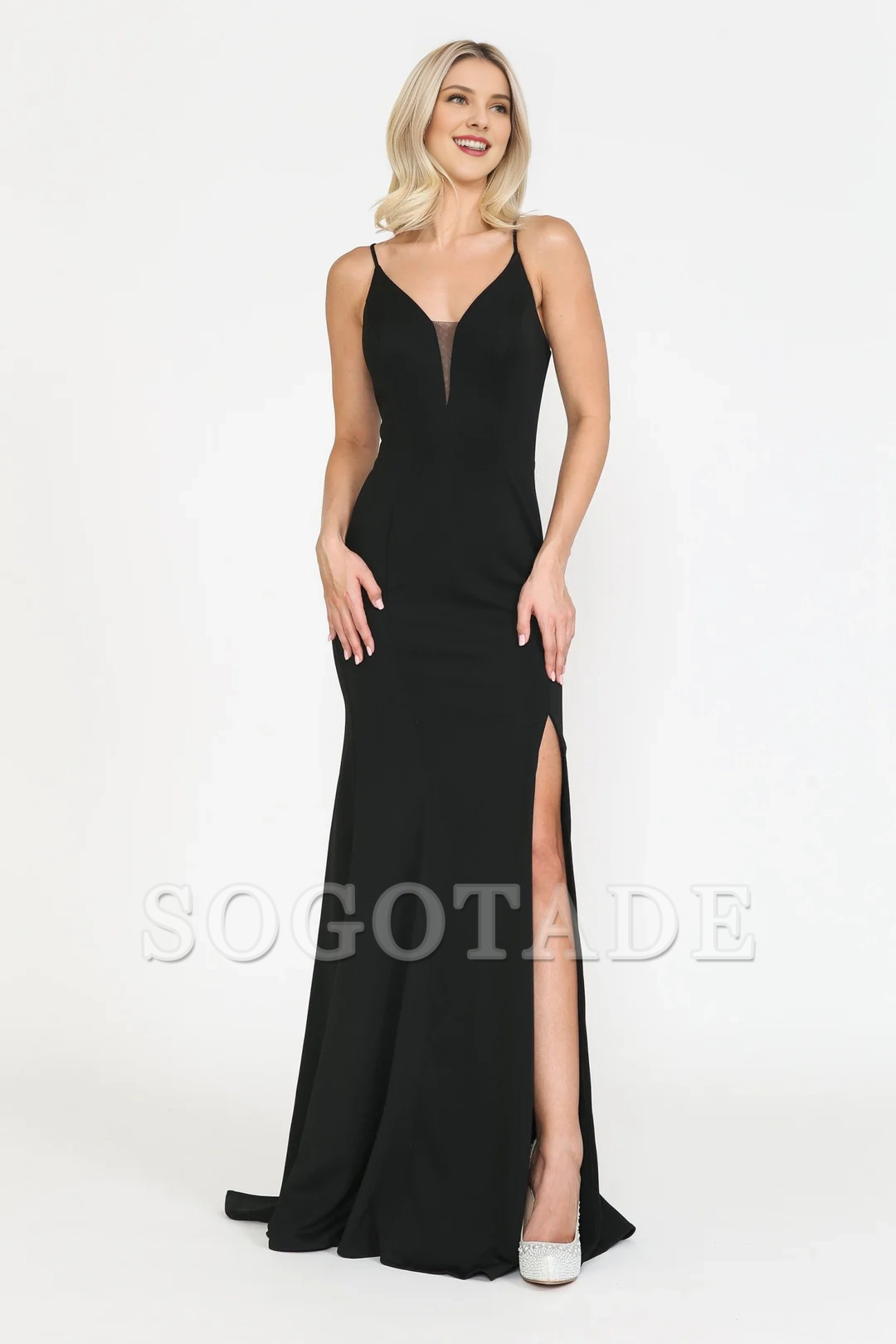 Tight corset long plain knit dress
