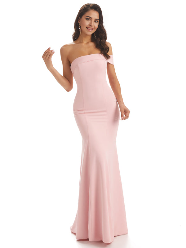 Mermaid One Shoulder Floor-Length Satin Sexy formal dresses evening go