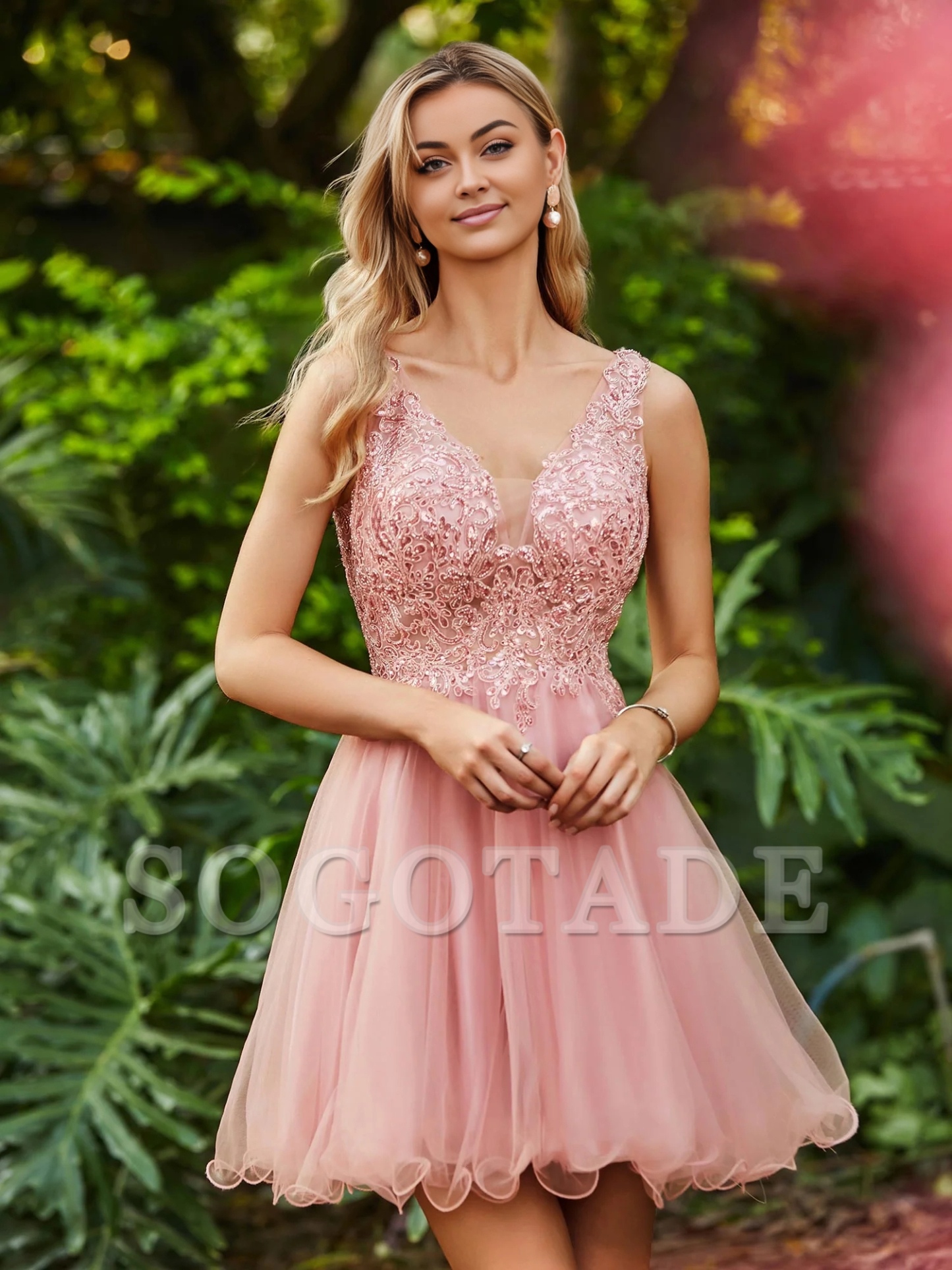 A-line sequined top with ruffled edges for short Homecoming dress