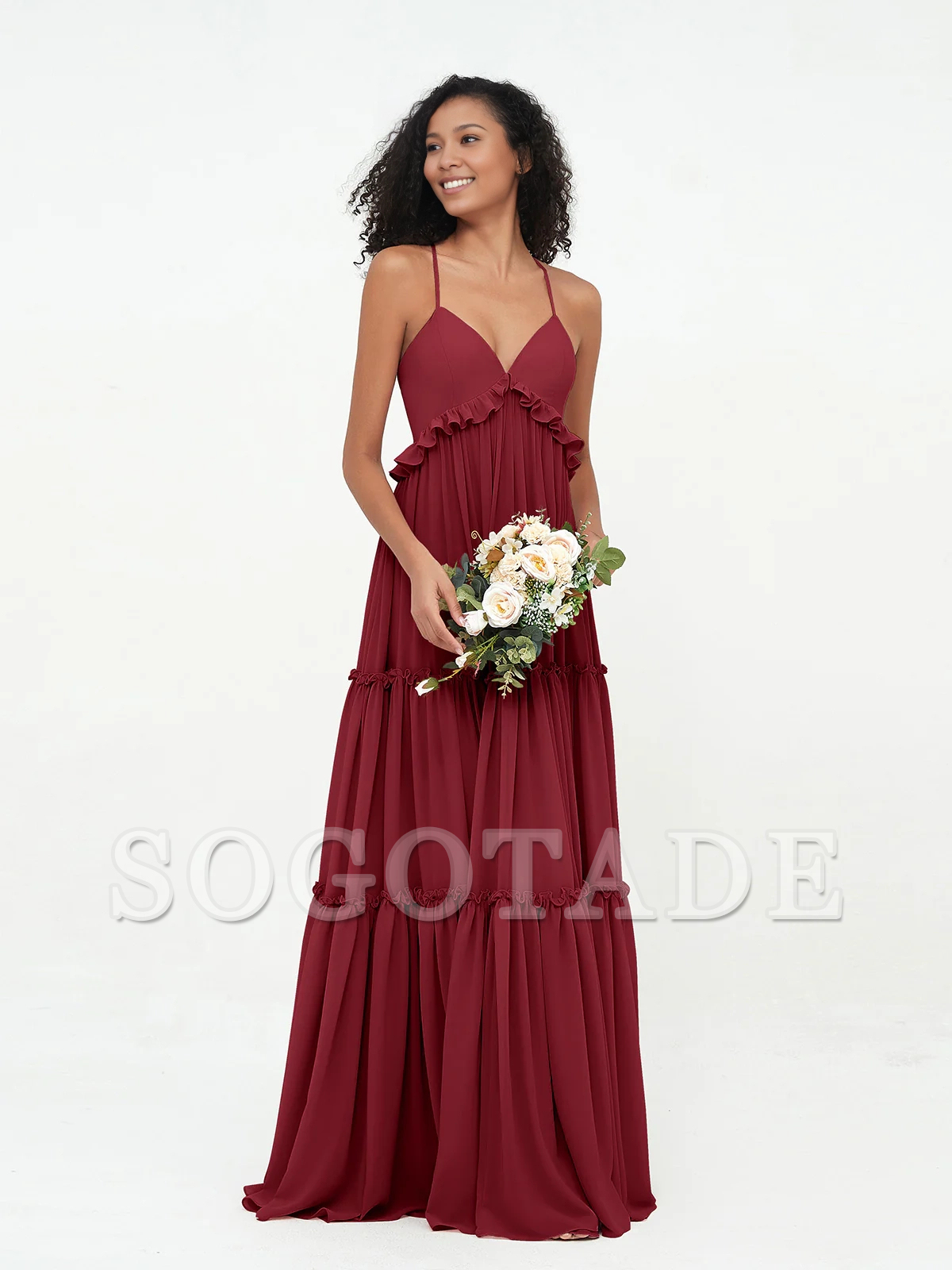 Empire chiffon layered dress Max Bohemian bridesmaid dress