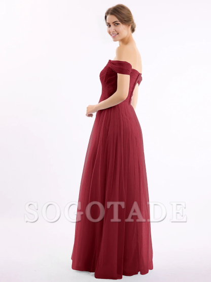 Off shoulder sweetheart collar chiffon dress