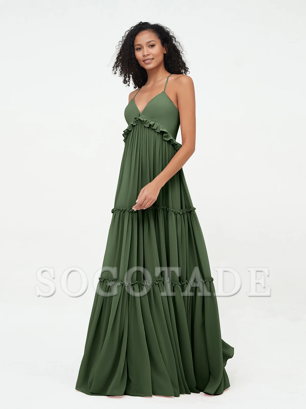 Empire chiffon layered dress Max Bohemian bridesmaid dress