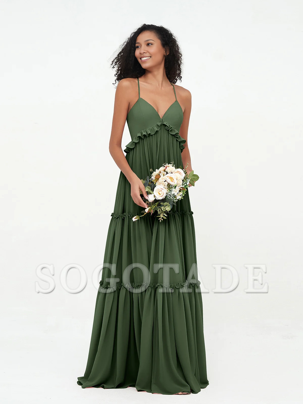 Empire chiffon layered dress Max Bohemian bridesmaid dress