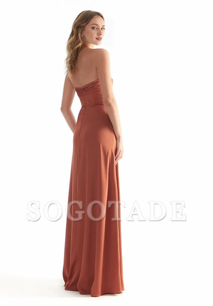 A-line off shoulder heart-shaped neckline lace up satin back ruffle edge dress