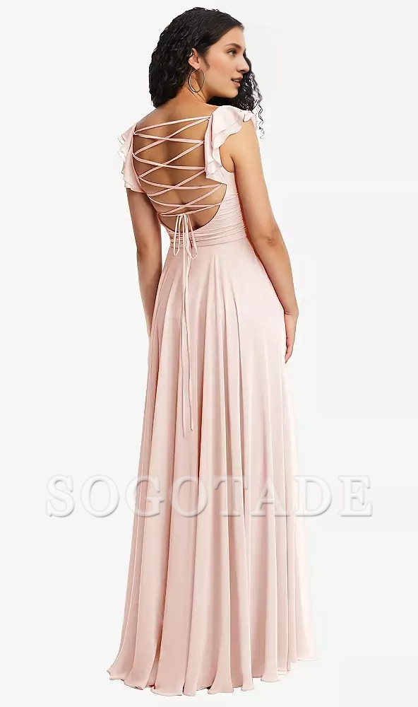 Cross tight corset lace up backless and floor length Prom dress