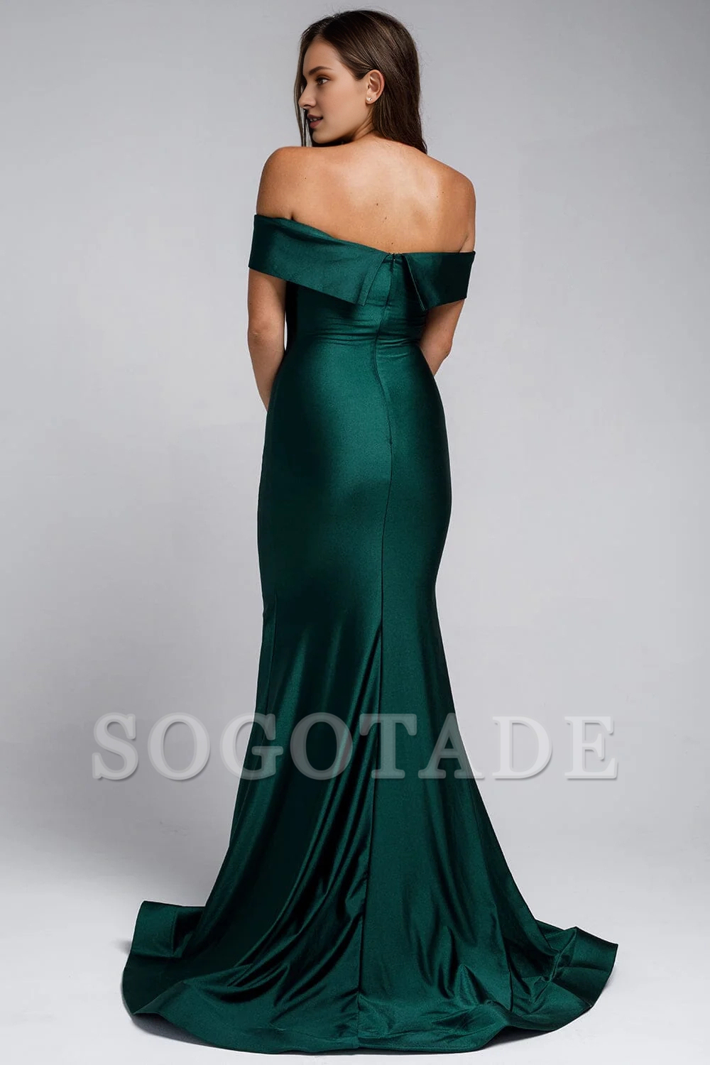 Fitted skirt long off shoulder dress