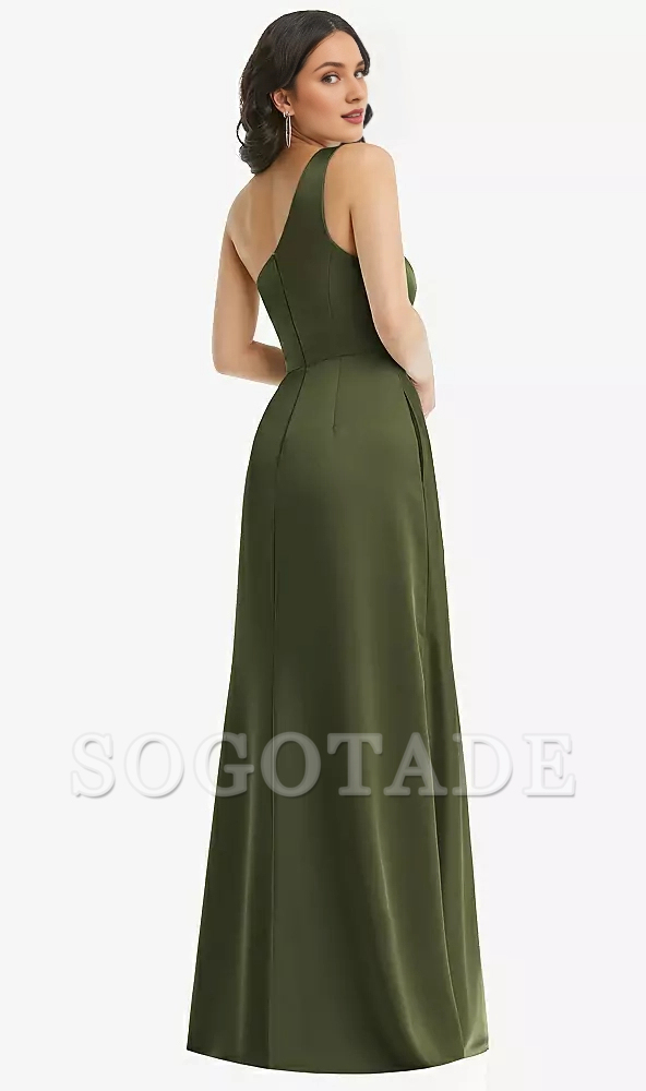Pocket shoulder length and floor length Prom dress