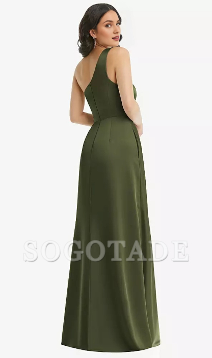 Pocket shoulder length and floor length Prom dress