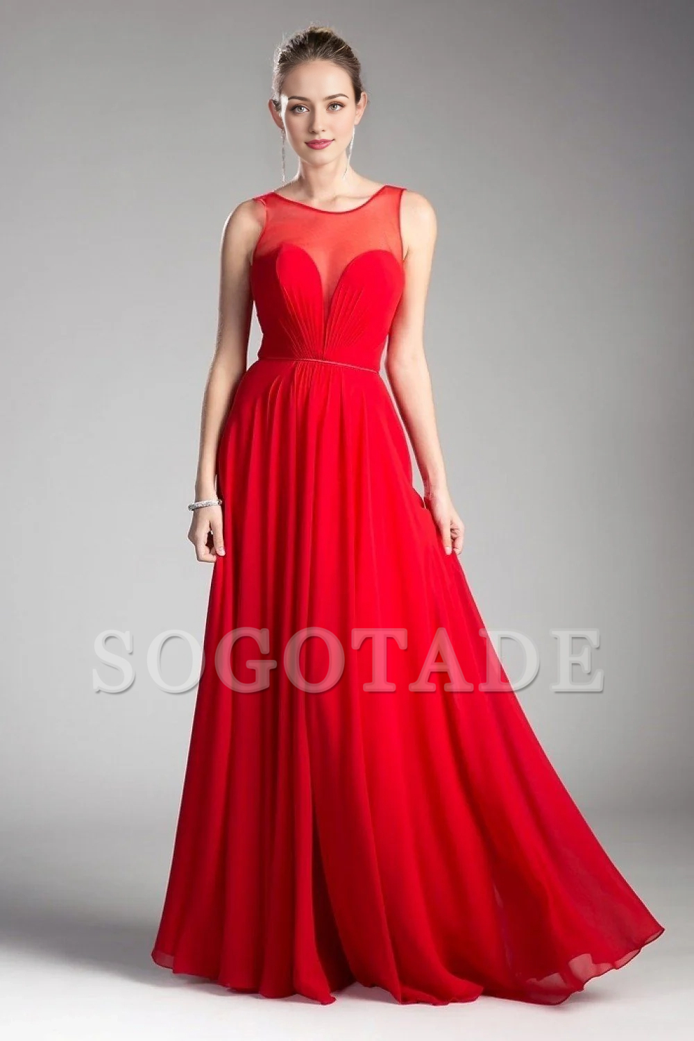 Dreamy Sweetheart Neck A-line Chiffon Long Dress