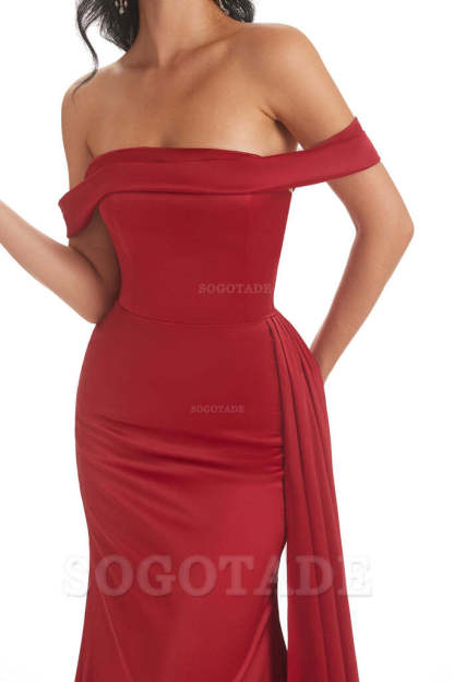 Sexy Off The Shoulder Soft Satin Mermaid Long Bridesmaid Dresses Gown prom shop dresses