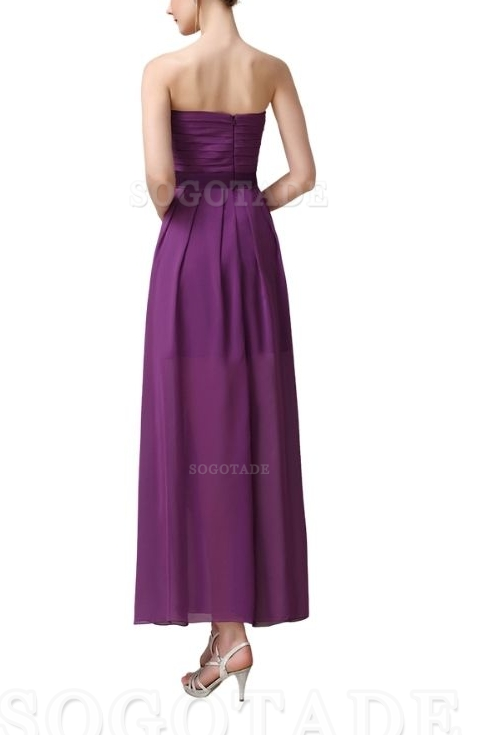 Charming A-Line Off Shoulder Chiffon Sweetheart Sexy Slit Long Bridesmaid Dresses Formal Women's Dresses Wedding Guests Dresses