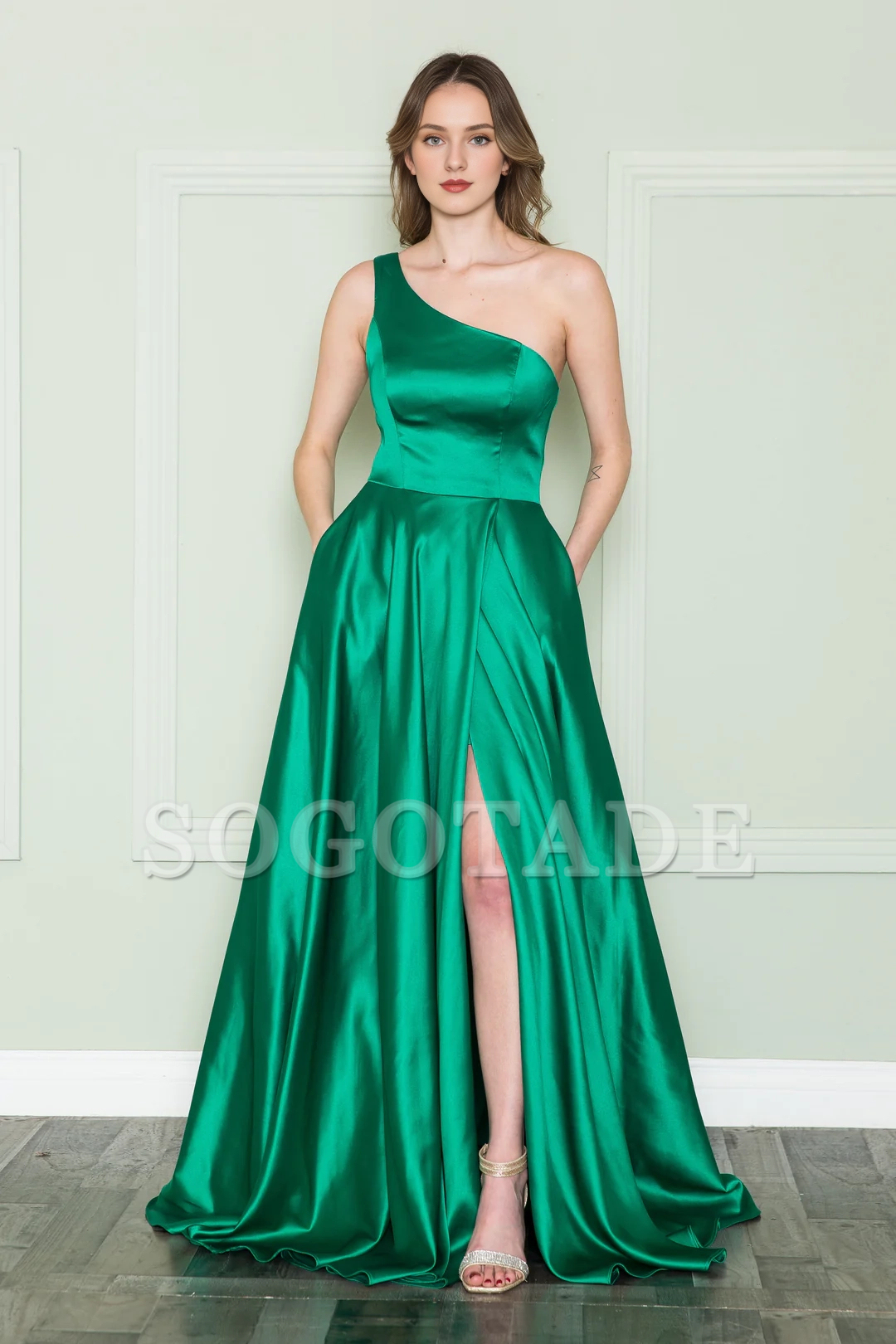 Long one shoulder A-line dress