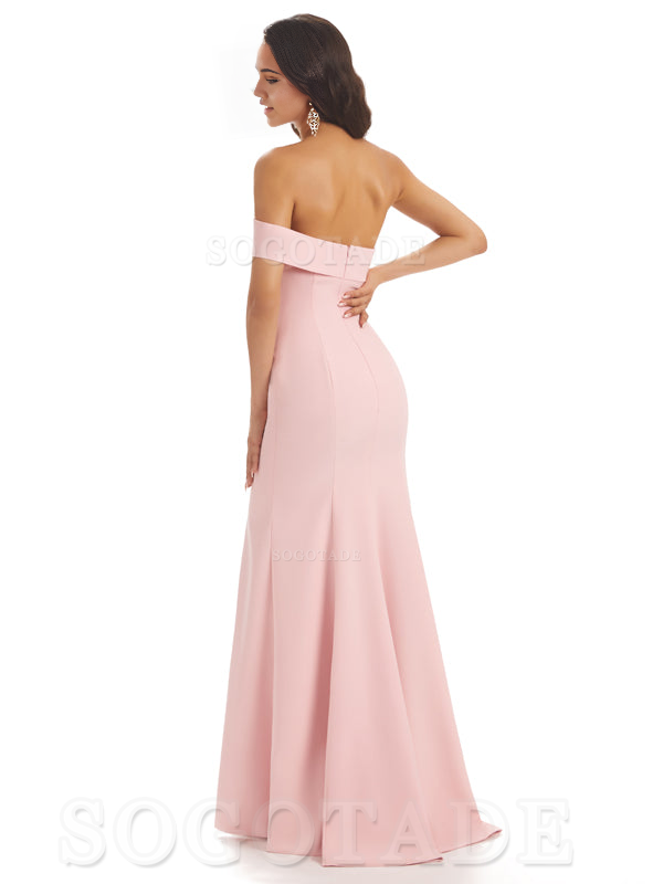 Mermaid One Shoulder Floor-Length Satin Sexy formal dresses evening gown Bridesmaid Dresses