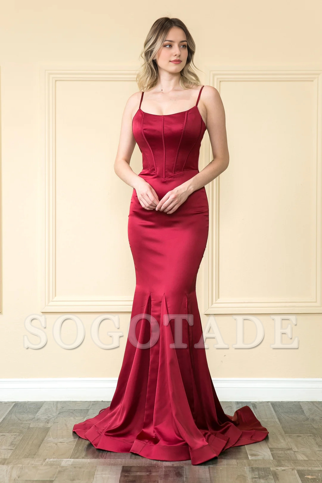 Slimming mermaid dress sleeveless Chamiyus silk long dress
