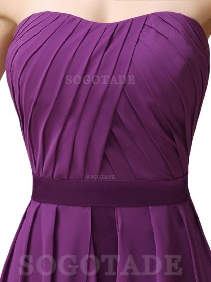 Charming A-Line Off Shoulder Chiffon Sweetheart Sexy Slit Long Bridesmaid Dresses Formal Women's Dresses Wedding Guests Dresses