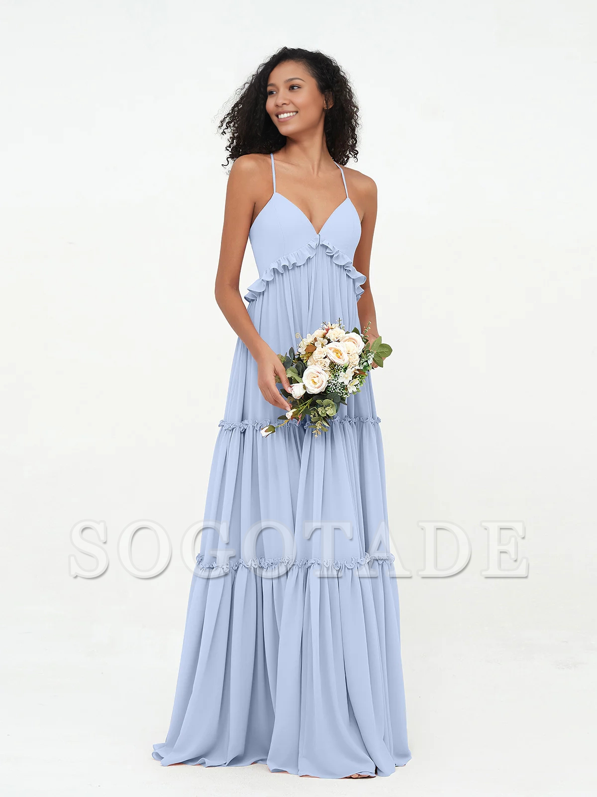 Empire chiffon layered dress Max Bohemian bridesmaid dress