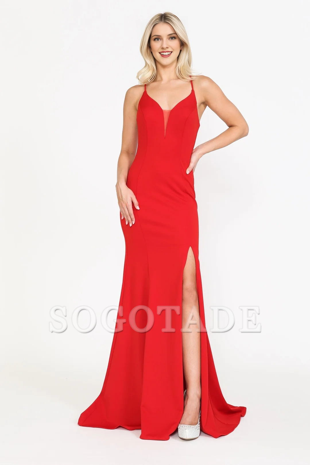 Tight corset long plain knit dress