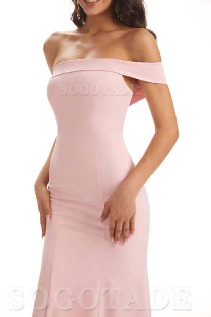 Mermaid One Shoulder Floor-Length Satin Sexy formal dresses evening gown Bridesmaid Dresses