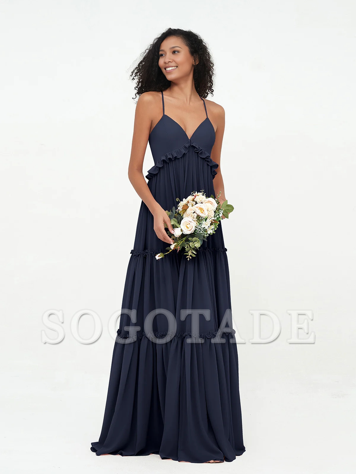 Empire chiffon layered dress Max Bohemian bridesmaid dress