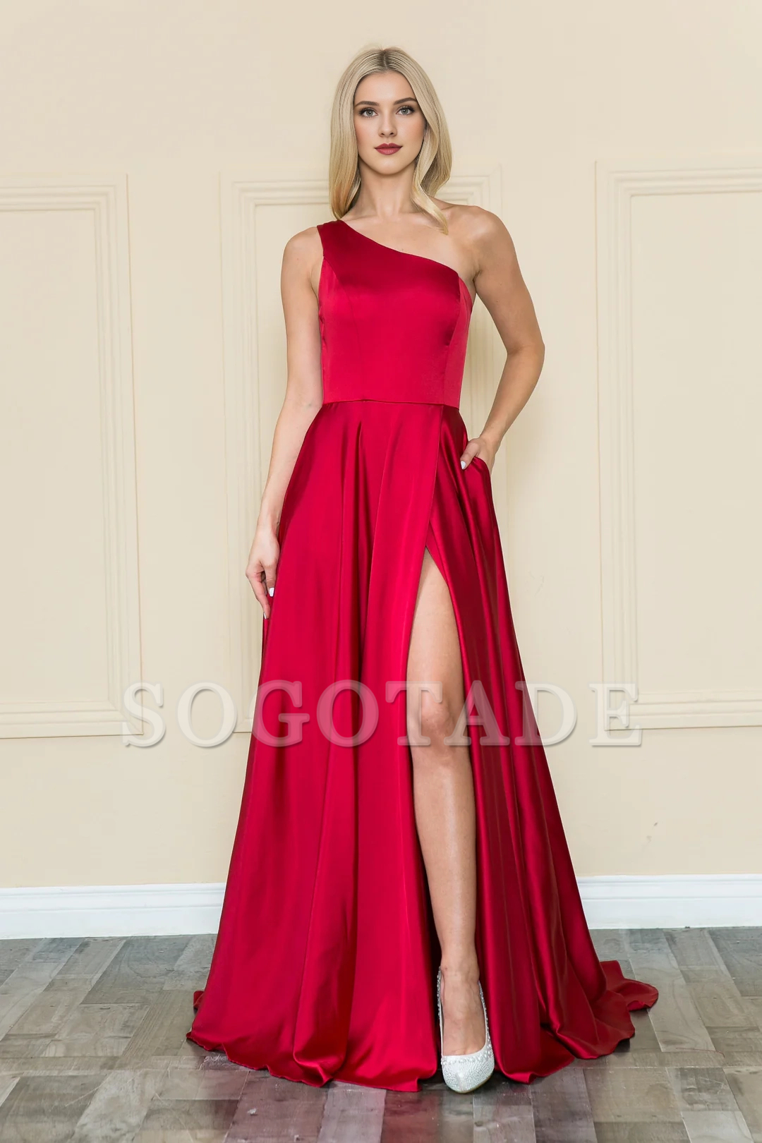 Long one shoulder A-line dress