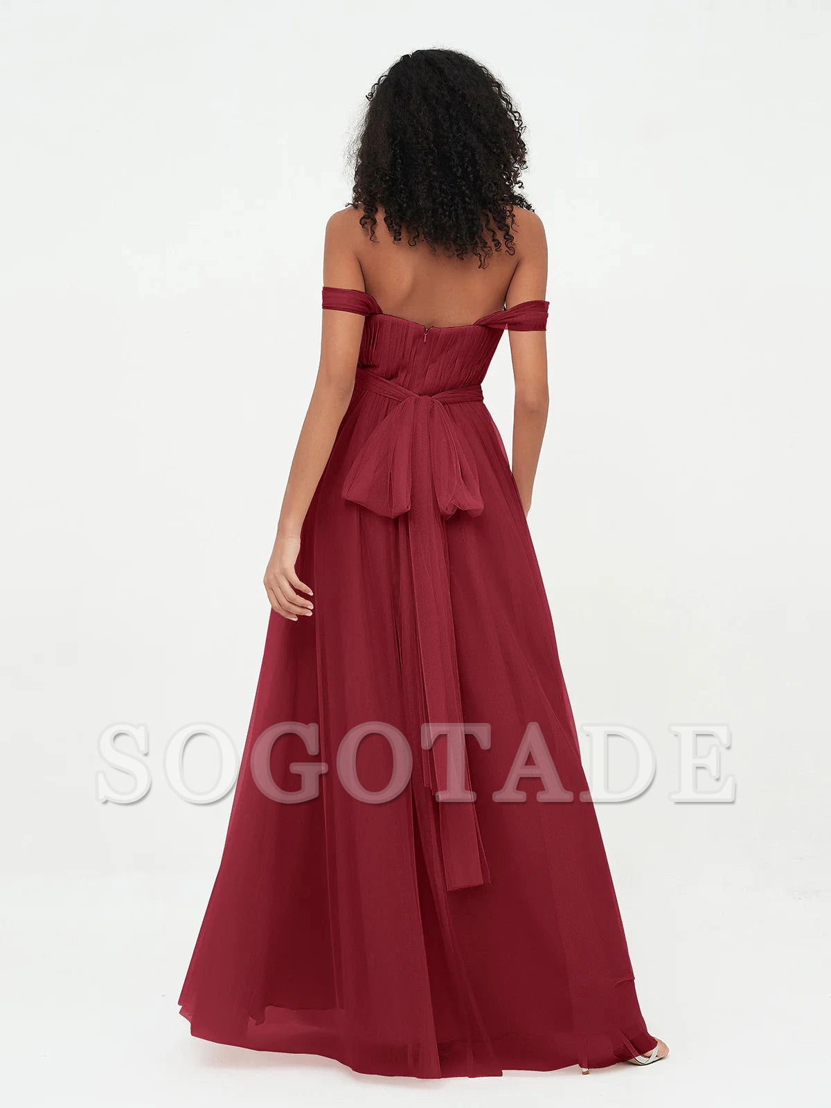 Bow Princess off shoulder chiffon dress