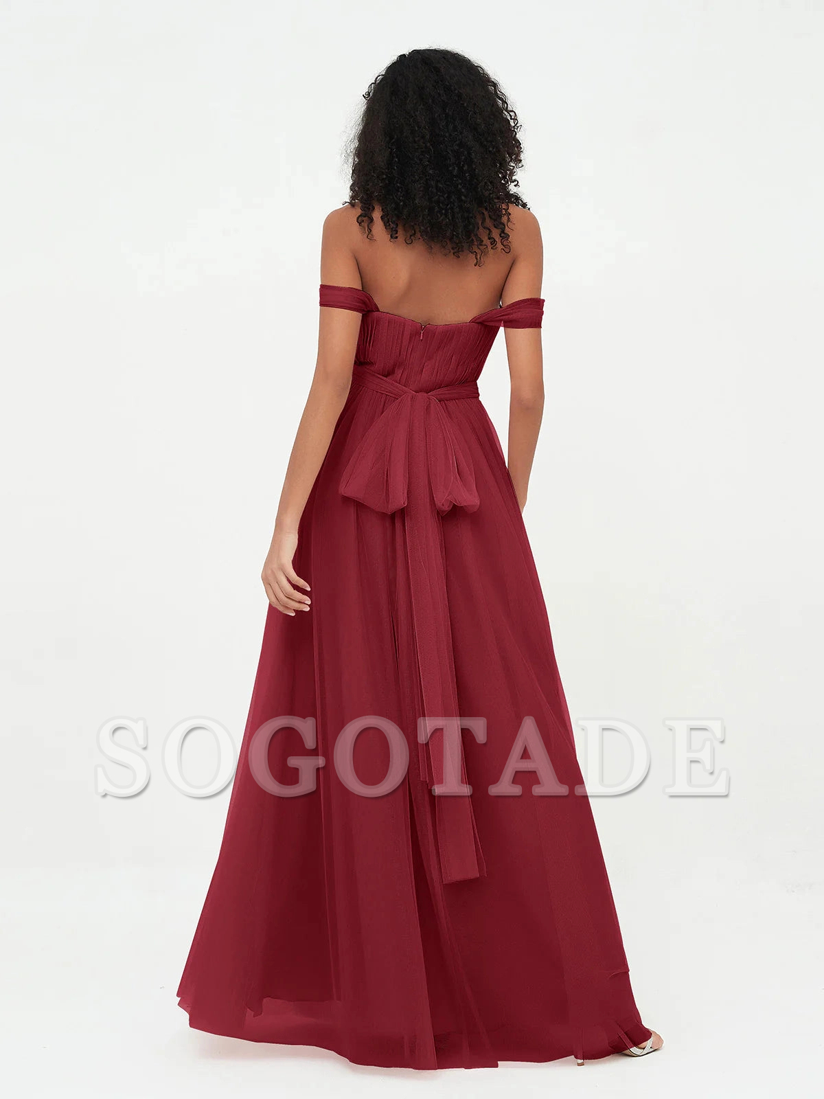 Bow Princess off shoulder chiffon dress